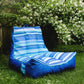 Big Joe Captain's Float No Inflation Needed Pool Lounger with Drink Holder, Blurred Blue Double Sided Mesh, 3ft Blurred Stripe Captains Float 2.0
