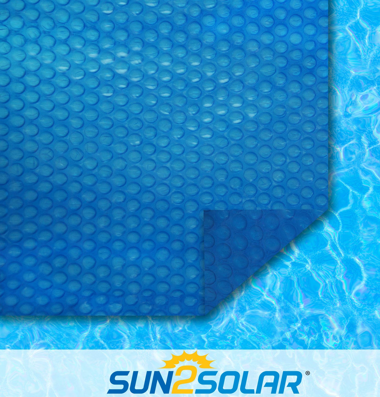 Sun2Solar Bleu Couverture solaire rectangulaire de 16 pieds par 24 pieds | Série 1200