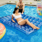 Greenco Flotteur de piscine gonflable géant à double matelas, flotteur de piscine bleu de 78 pouces avec appuie-tête d'oreiller pour piscine ou lac, radeau de salon de fête de piscine