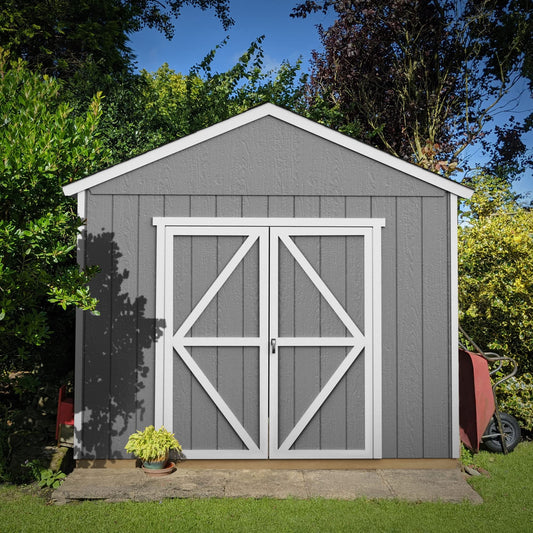 Handy Home Products Rookwood 10x10 Do-It-Yourself Wooden Storage Shed with Floor Brown