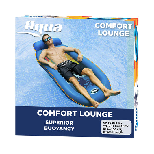 Aqua Luxury Comfort Pool Float Lounges, Fauteuils inclinables - Plusieurs couleurs/styles - pour adultes et enfants Floating Blue/Orange Sunset Comfort Lounge