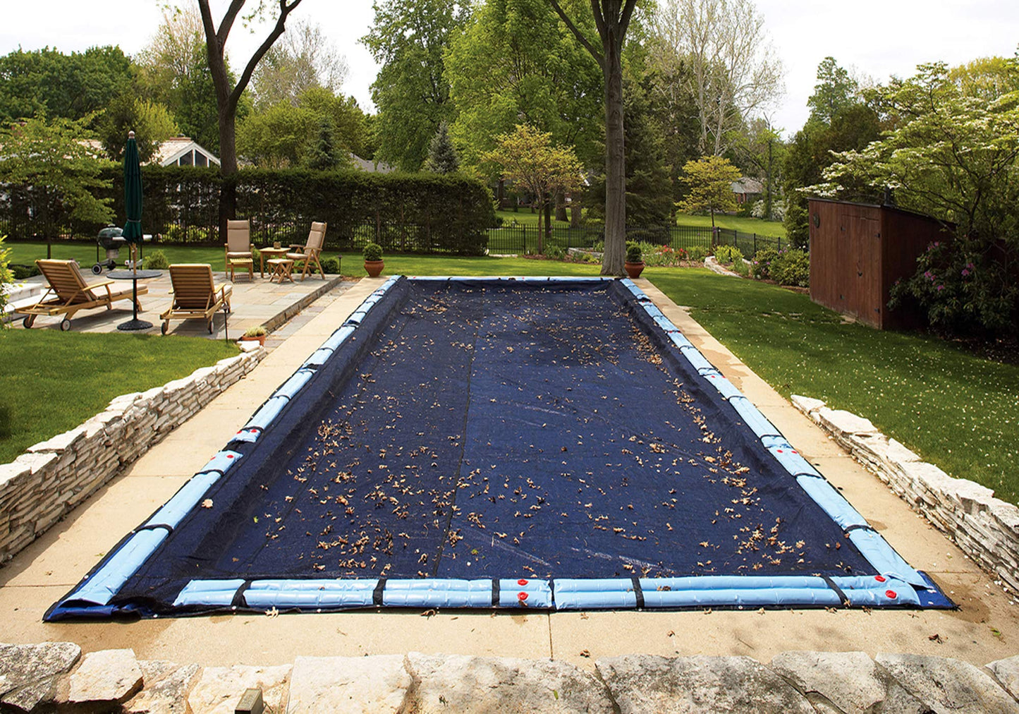 Filet à feuilles rectangulaire Blue Wave pour piscine creusée, 12 pi x 24 pi