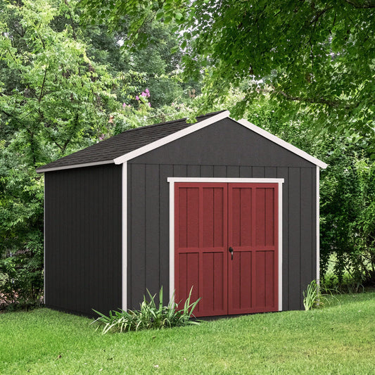 Handy Home Products Rookwood 10x12 Do-It-Yourself Wooden Storage Shed Brown Without Floor