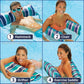 Aqua Original 4-en-1 Monterey Hammock Flotteur de piscine et hamac d'eau - Flotteurs de piscine gonflables polyvalents pour adultes - Matériau PVC épais et antiadhésif breveté Bleu sarcelle XL Hamac