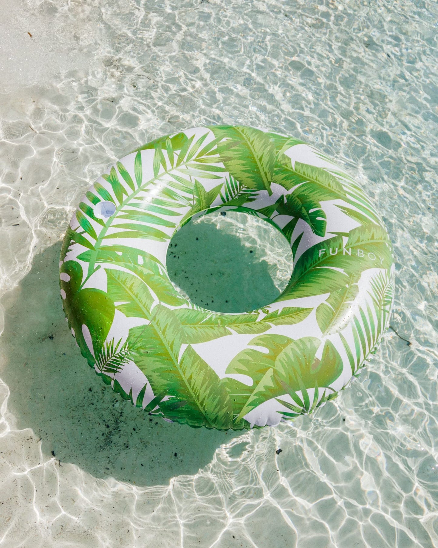 FUNBOY Flotteur gonflable géant en feuille de palmier tropical, radeau de luxe pour les fêtes de piscine et les divertissements en été, lot de 2 feuilles tropicales.