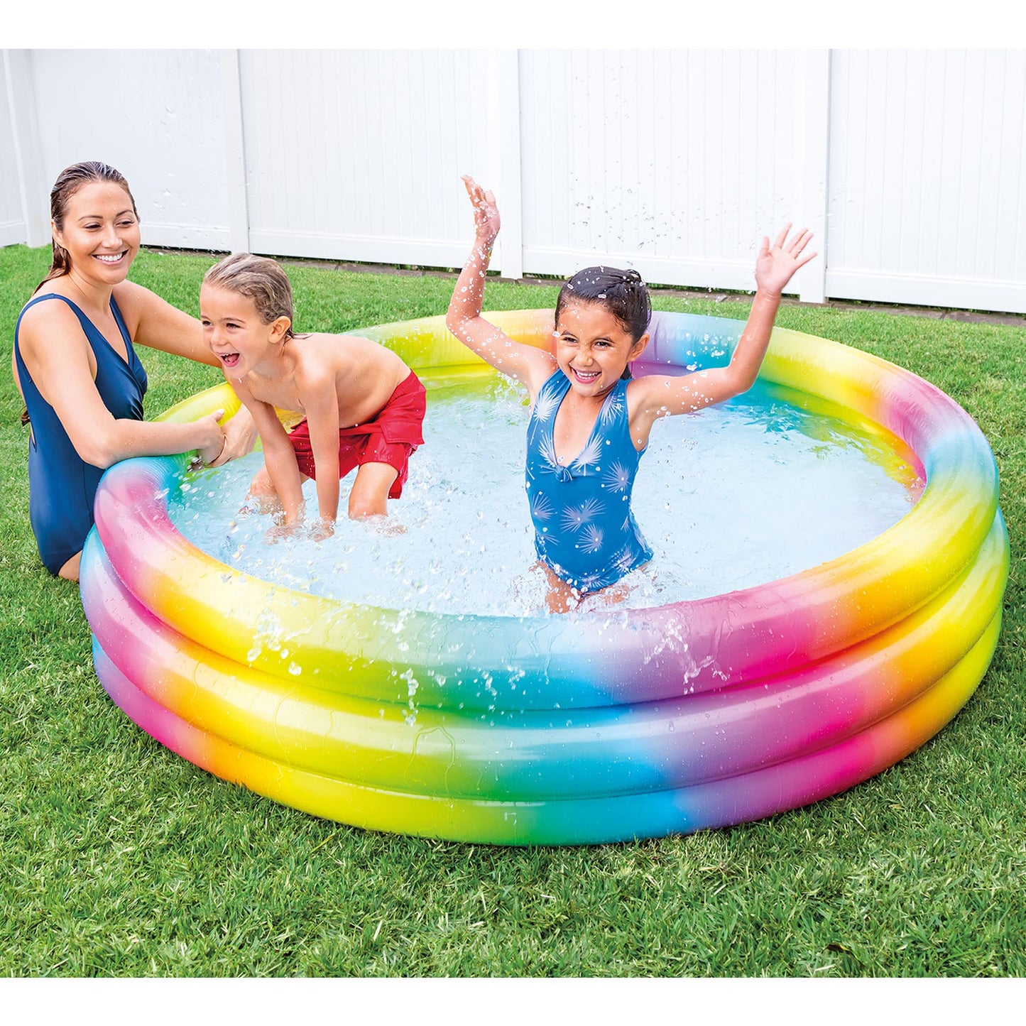 Intex Rainbow Ombre 3 Ring Pool Play Center uniquement