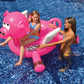 SWIMLINE Original Giant Ride On Inflatable Pool Float Lounge Series | Floaties W/Stable Legs Wings Large Rideable Blow Up Summer Beach Swimming Party Big Raft Tube Decoration Tan Toys for Kids Adults LOL Pig