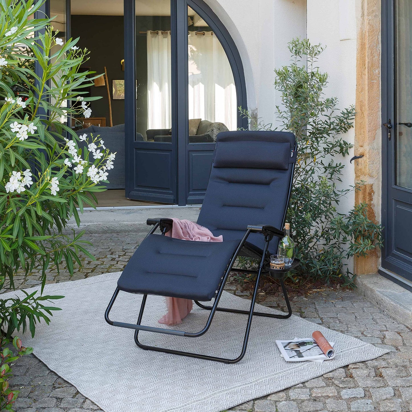 Lafuma Futura Air Comfort Zero Gravity Recliner (Taupe Grey) Padded Folding Outdoor Reclining Chair Taupe Grey AirComfort