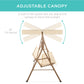 2-Person Outdoor Canopy Swing Glider Furniture w/ Cushions, Steel Frame