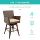All-Weather Wicker Counter-Height Swivel Bar Stool w/ Cushion
