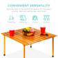 Foldable Indoor Outdoor Wooden Table w/ Carrying Case - 28x28in
