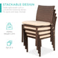 Set of 4 Stackable Outdoor Patio Wicker Chairs w/ Cushions, UV-Resistance
