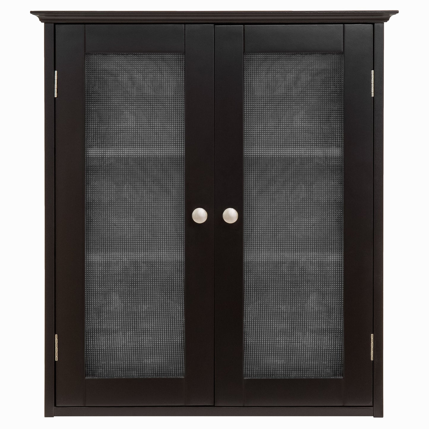 Bathroom Wall Storage Medicine Cabinet w/ Tempered Glass Double Doors