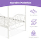Classic 4-Post Metal Canopy Twin Bed Frame w/ Heart Scroll Design