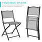 3-Piece Bistro Set w/ Glass Table, 2 Foldable Chairs