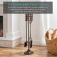 5-Piece Rustic Iron Indoor Outdoor Fireplace and Firepit Tool Set w/ Stand