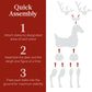 3-Piece Deer & Sleigh Silhouette Set Holiday Yard Decoration w/ Stakes - 4ft