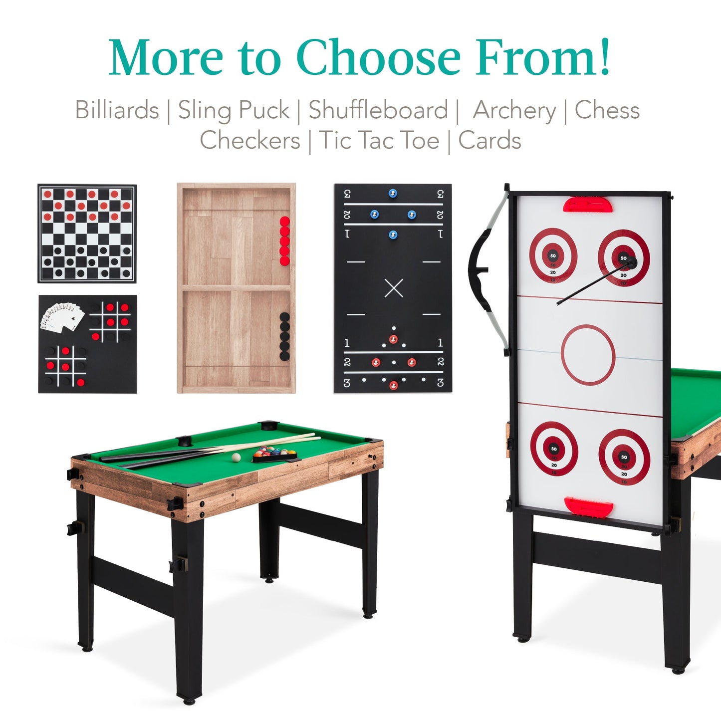 13-in-1 Combo Game Table Set w/ Ping Pong, Foosball, Basketball, Air Hockey