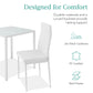 3-Piece Dining Table Set w/ Glass Top, Leather Chairs
