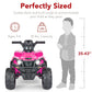 12V Kids Ride-On 4-Wheeler Quad ATV Car w/ 2.4mph Max, Bluetooth, Headlights