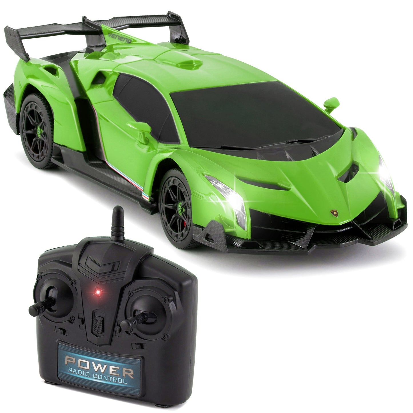1/24 Kids RC Lamborghini Veneno Racing Car Toy w/ Lights, Shock Suspension