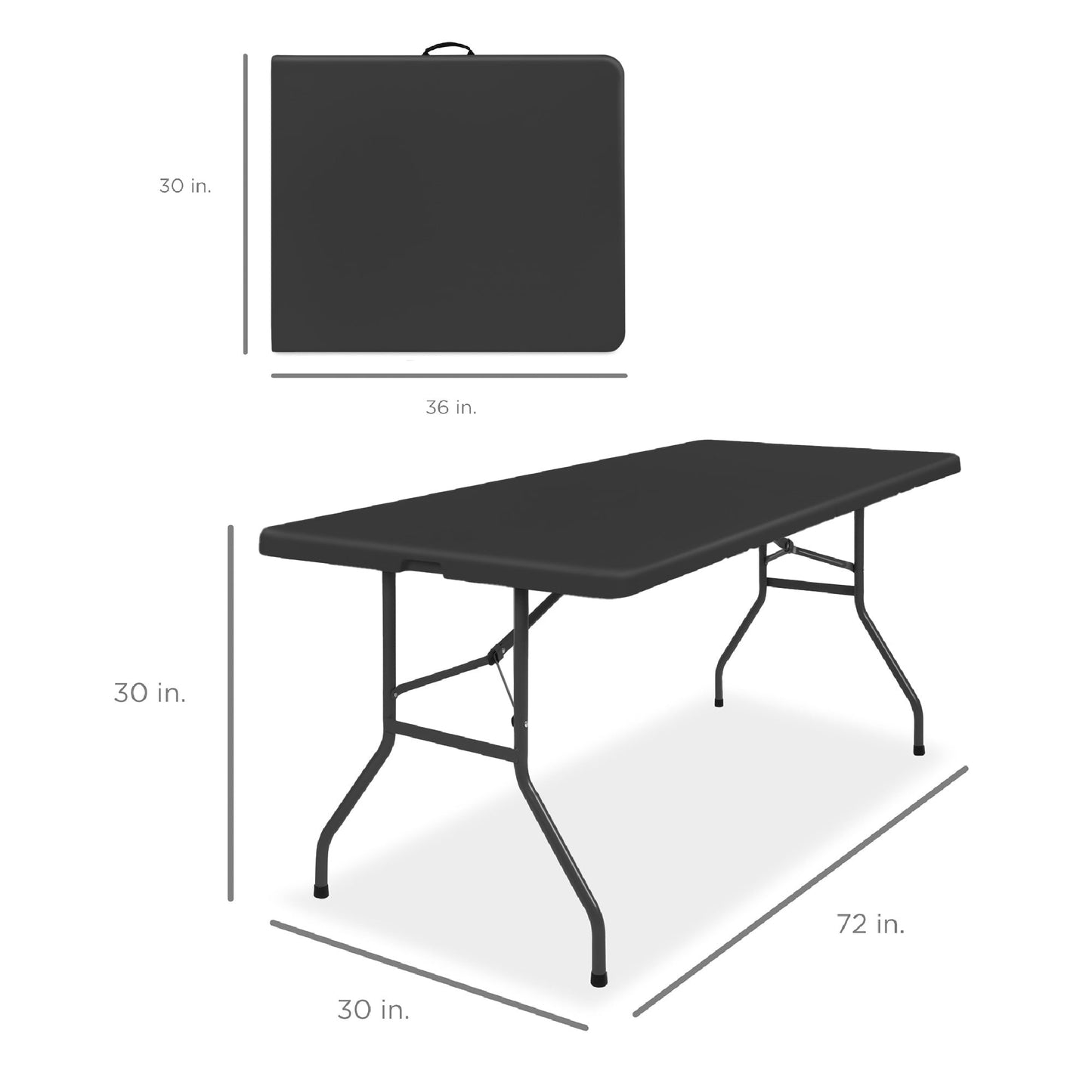 Portable Folding Plastic Dining Table w/ Handle, Lock - 6ft